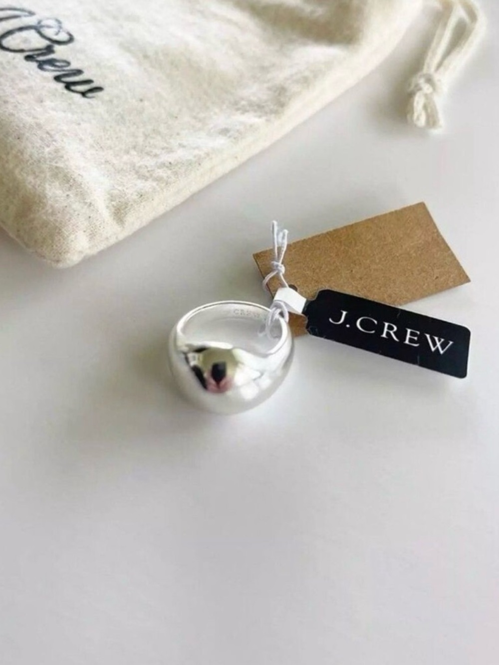 J.Crew‎ Dome Ring Minimalist Statement Jewelry Size 6 Silver Tone